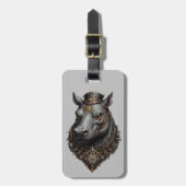 "Zahnriese: Der Steampunk-Hippo" Gepäckanhänger (Vorderseite vertikal)