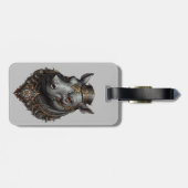 "Zahnriese: Der Steampunk-Hippo" Gepäckanhänger (Rückseite horizontal)