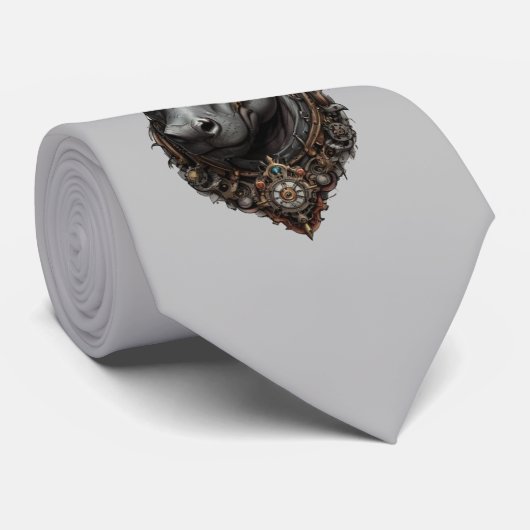 "Zahnriese: Der Steampunk-Hippo" Krawatte (Gerollt)