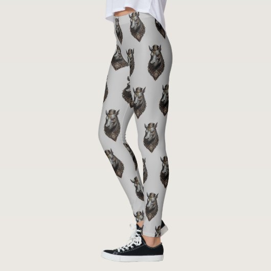"Zahnriese: Der Steampunk-Hippo" Leggings (Links)
