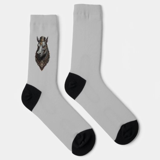"Zahnriese: Der Steampunk-Hippo" Socken (Rechts)