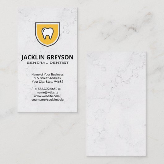 Zahnschildsymbol | Dental Visitenkarte (Vorne/Hinten)