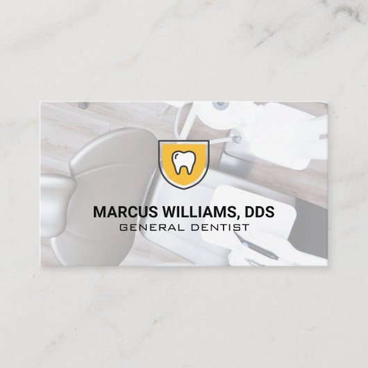 Zahnschildsymbol | Zahnarztbüro Visitenkarte (Vorderseite)