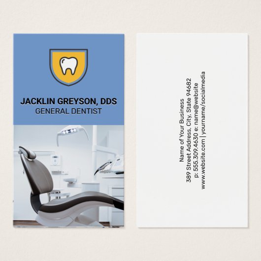 Zahnschildsymbol | Zahnbüro (Vorne & Hinten)