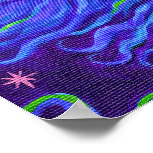 Zahnseide mit Zahnbürstenkrone & Zähne Poster (Ecke)