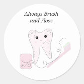 Zahnseide Runder Aufkleber (Vorderseite)