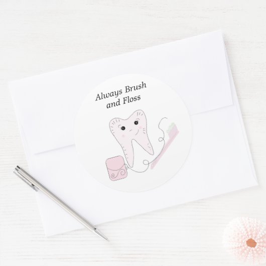 Zahnseide Runder Aufkleber (Umschlag)