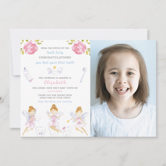 Zahnseidenmatte mit Foto Einladung (Vorderseite)