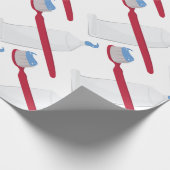 Zahnspülung und Zahnspange Geschenkpapier (Ecke)