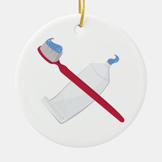 Zahnspülung und Zahnspange Keramik Ornament (Vorne)