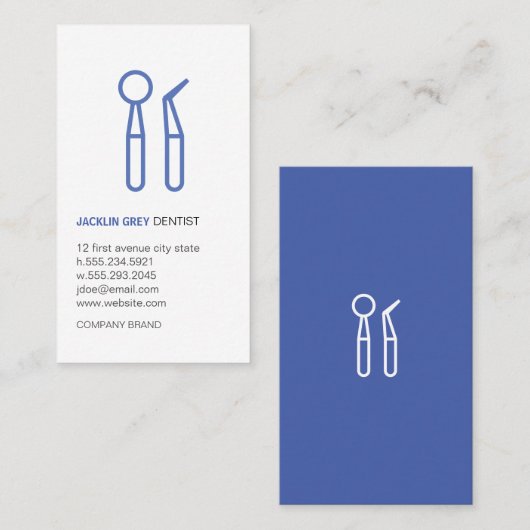 Zahnstools Visitenkarte (Vorne/Hinten)