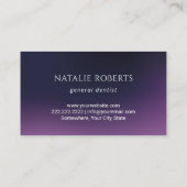 Zahnstooth Elegant Tiefe Lila Zahnpflege Visitenkarte (Rückseite)