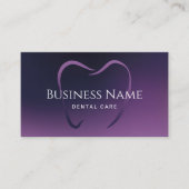 Zahnstooth Elegant Tiefe Lila Zahnpflege Visitenkarte (Vorderseite)