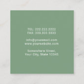 Zahnstooth-Logo Minimalistisch Green Dental Care Quadratische Visitenkarte (Rückseite)
