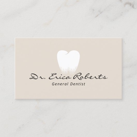 Zahnstooth-Logo-Pastell Cream Dental Office Visitenkarte (Vorderseite)