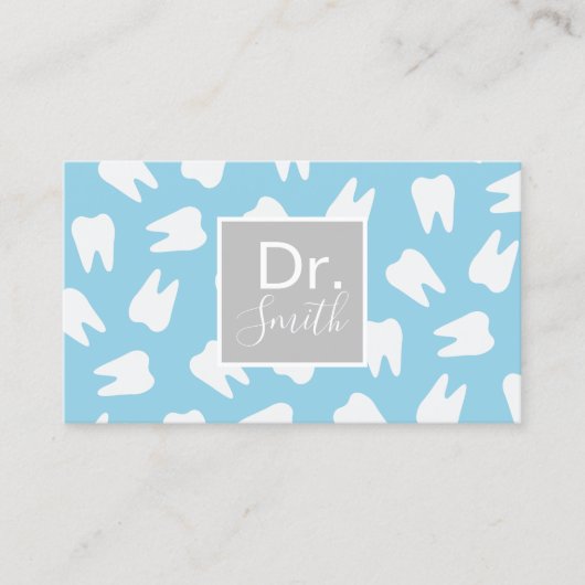 Zahnstooth-Muster - Elegantes blaues Zahnpflegemit Visitenkarte (Vorderseite)