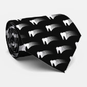 Zahnstooth-Muster | Schwarz Krawatte (Gerollt)