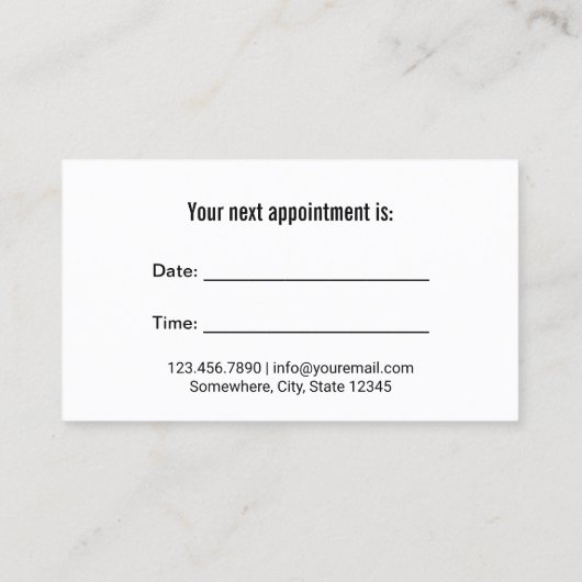 Zahnstooth-Typografie Moderne Aquamarine Zahnmediz Terminkarte (Rückseite)