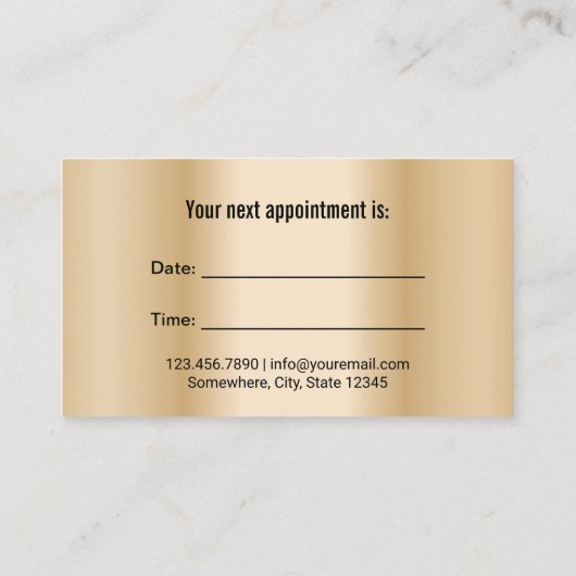 Zahnstooth-Typografie Moderne Gold-Zahnarztmedizin Terminkarte (Rückseite)