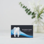Zahnstooth-Wasser-Splash Navy Blue Dental Care. Visitenkarte (Stehend Vorderseite)