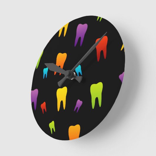 Zahntapete für Zahnarzt Runde Wanduhr (Winkel)