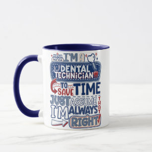 Zahntechniker immer rechts Funny Labrador Spaß Gif Tasse