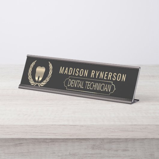 Zahntechniker Schreibtischnamensplakette (Vorderseite )