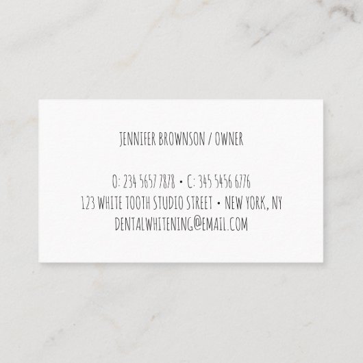 Zahnweiche Visitenkarte (Rückseite)