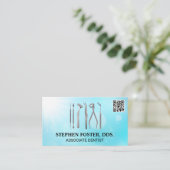 Zahnwerkzeuge | QR-Code Visitenkarte (Stehend Vorderseite)