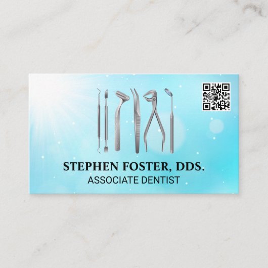 Zahnwerkzeuge | QR-Code Visitenkarte (Vorderseite)