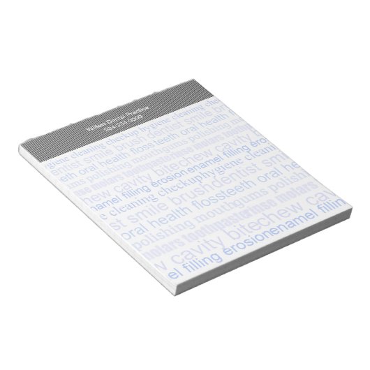 Zahnwortliste Notizblock (angewinkelt)