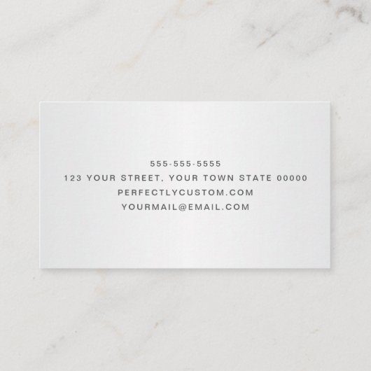 Zahnzahlogos, modern, hellgrau visitenkarte (Rückseite)