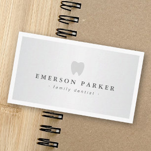 Zahnzahlogos, modern, hellgrau visitenkarte