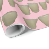 Zahnzahnmedizin Roten Zähne Zahnheilkunde Rosa Geschenkpapier (Rolleneckpunkt)