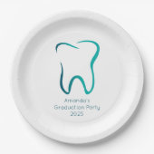 Zahnzahnmedizinischer Abschluss Pappteller (Vorderseite)