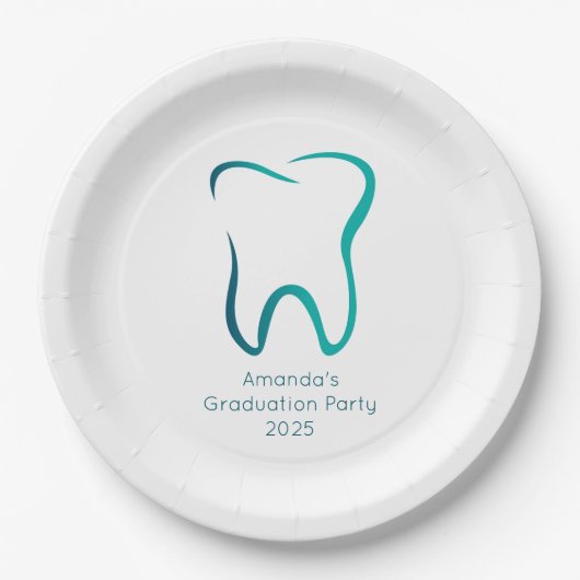 Zahnzahnmedizinischer Abschluss Pappteller (Vorderseite)