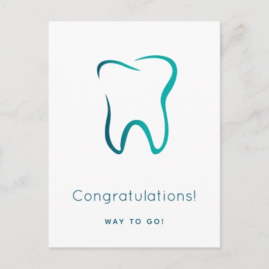 Zahnzahnmedizinischer Abschluss Postkarte (Vorderseite)