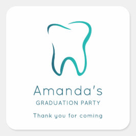 Zahnzahnmedizinischer Abschluss Quadratischer Aufkleber