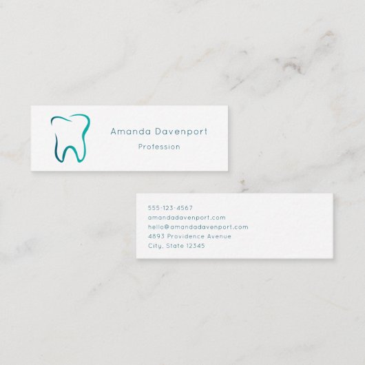 Zahnzahnmedizinisches Bild Mini Visitenkarte (Vorne/Hinten)