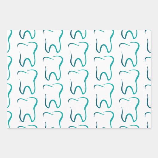 Zahnzahnmedizinisches Bildmuster Geschenkpapier Set (Vorderseite 3)