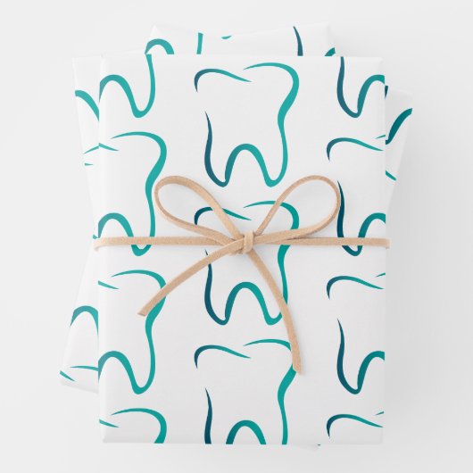 Zahnzahnmedizinisches Bildmuster Geschenkpapier Set (Beispiel)