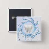 Zahnzahnwasser Beruflich Button (Vorne & Hinten)