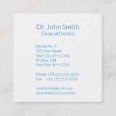 Zahnzahnwasser Beruflich Quadratische Visitenkarte (Rückseite)