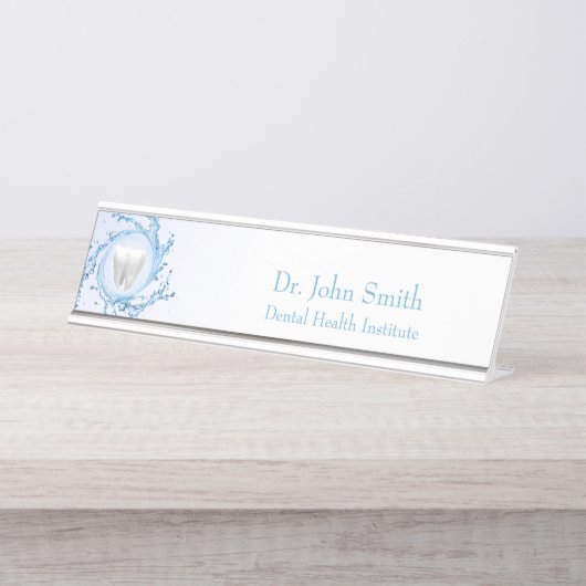 Zahnzahnwasser Beruflich Schreibtischnamensplakette (Vorderseite )