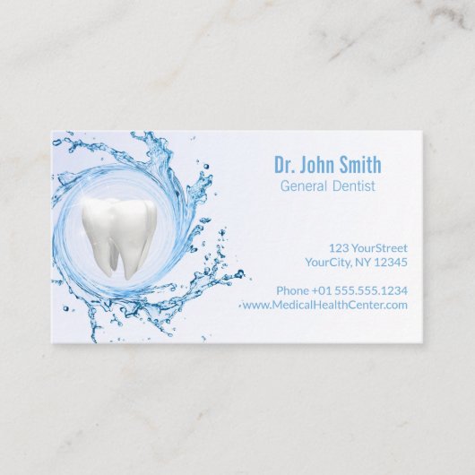 Zahnzahnwasser Beruflich Terminkarte (Vorderseite)