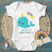 Zaidas Sweetheart Kawaii Narwhal Baby Strampler