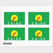 zaire congo country flagname text rechteckiger aufkleber (Blatt)
