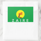 zaire congo country flagname text rechteckiger aufkleber (Tasche)