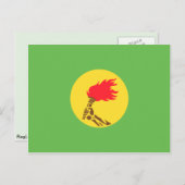 Zaire, Demokratische Republik Kongo-Flagge Postkarte (Vorne/Hinten)