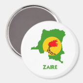 ZAIRE MAP MAGNET (Vorderseite/Rückseite)